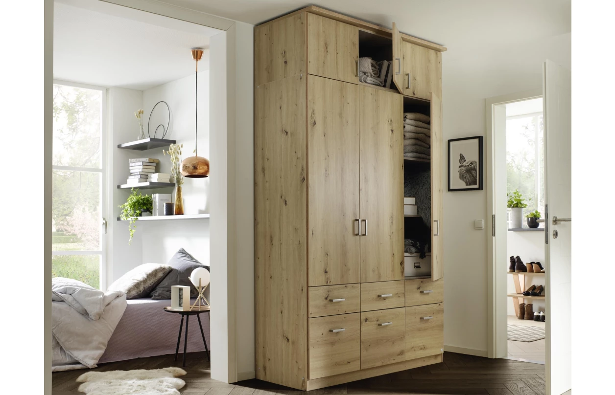 Šatní skříň Bremen, 136 cm, dub sonoma/bílá 14