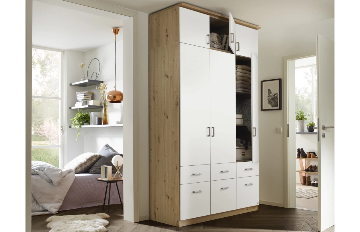 Šatní skříň Bremen, 91 cm, dub sonoma/bílá 19