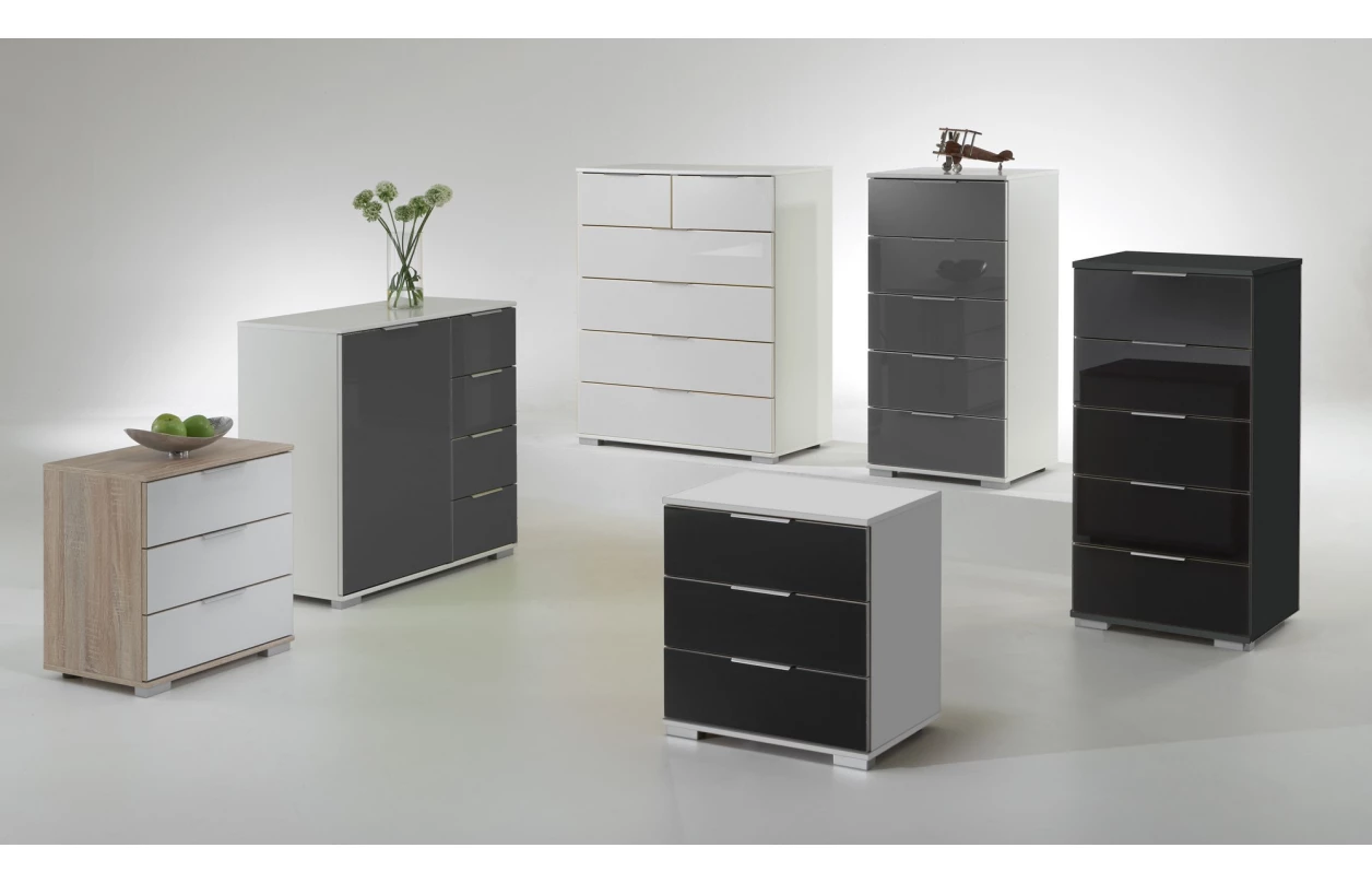 Šatní skříň Easy Plus, šířka 270 cm/výška 208 cm, grafit/sklo 28