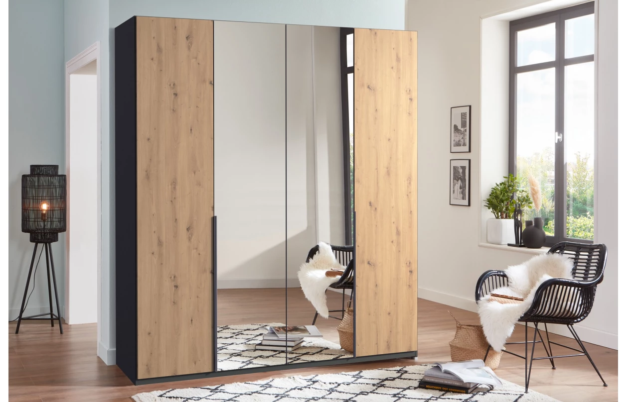Noční stolek Easy Plus, grafit/zrcadlo 20