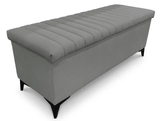 Úložná lavice/peřiňák Joy, šířka 139 cm, světle šedá látka