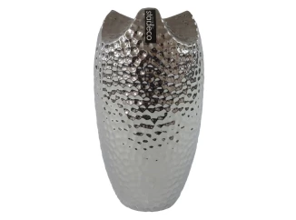 Váza Modern 24 cm, stříbrná, atypický tvar