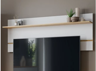 Nástěnný panel s policí Foggia 188 cm, dub artisan/bílá