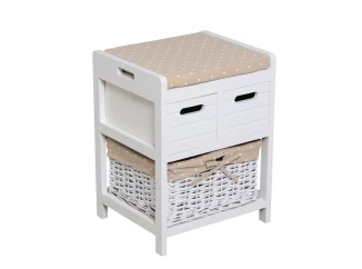 Lavice/botník Mariana, bílá, 37 cm